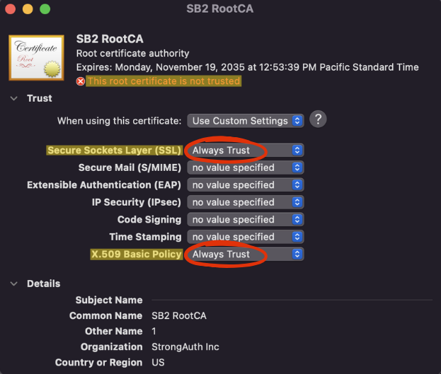 Import SB2 RootCA