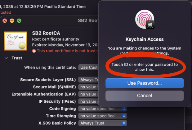 Import SB2 RootCA