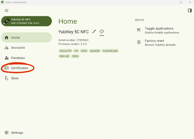 Yubikey Change PIN