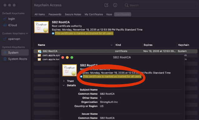 Import SB2 Certificate