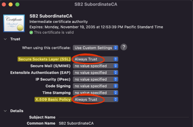 Import SB2 Certificate
