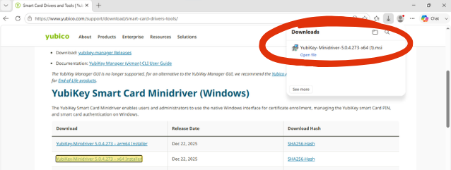 Download Yubikey Minidriver
