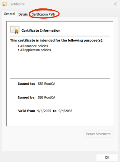 Import SB2 Certificate