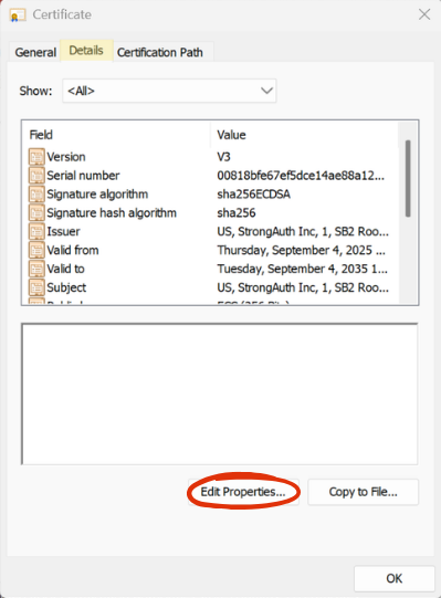 Import SB2 Certificate