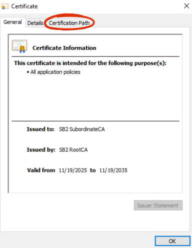 Import SB2 Certificate