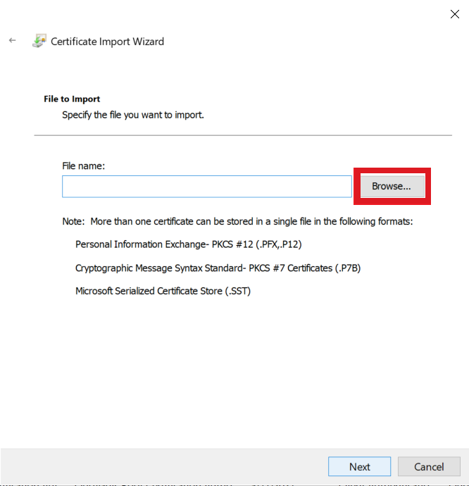 Import SB2 Certificate