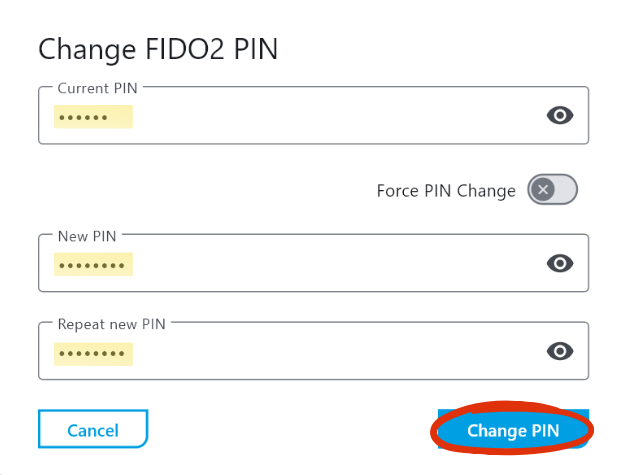 Change Pin
