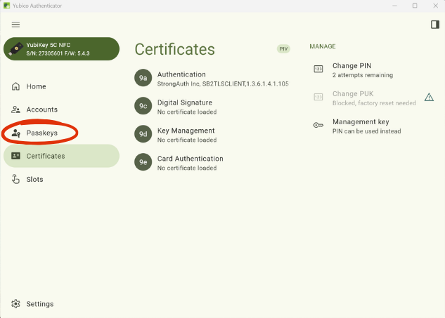 Yubikey Change PIN