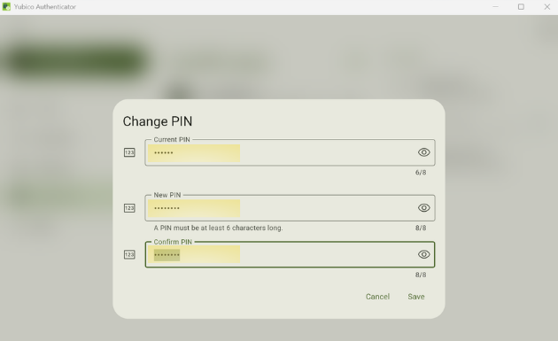Yubikey Change PIN